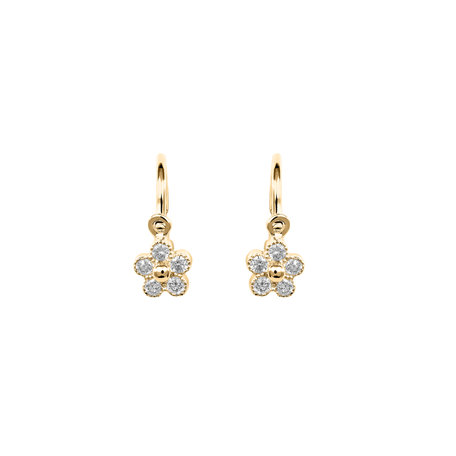 Dětské náušnice s diamanty Diamond Flower