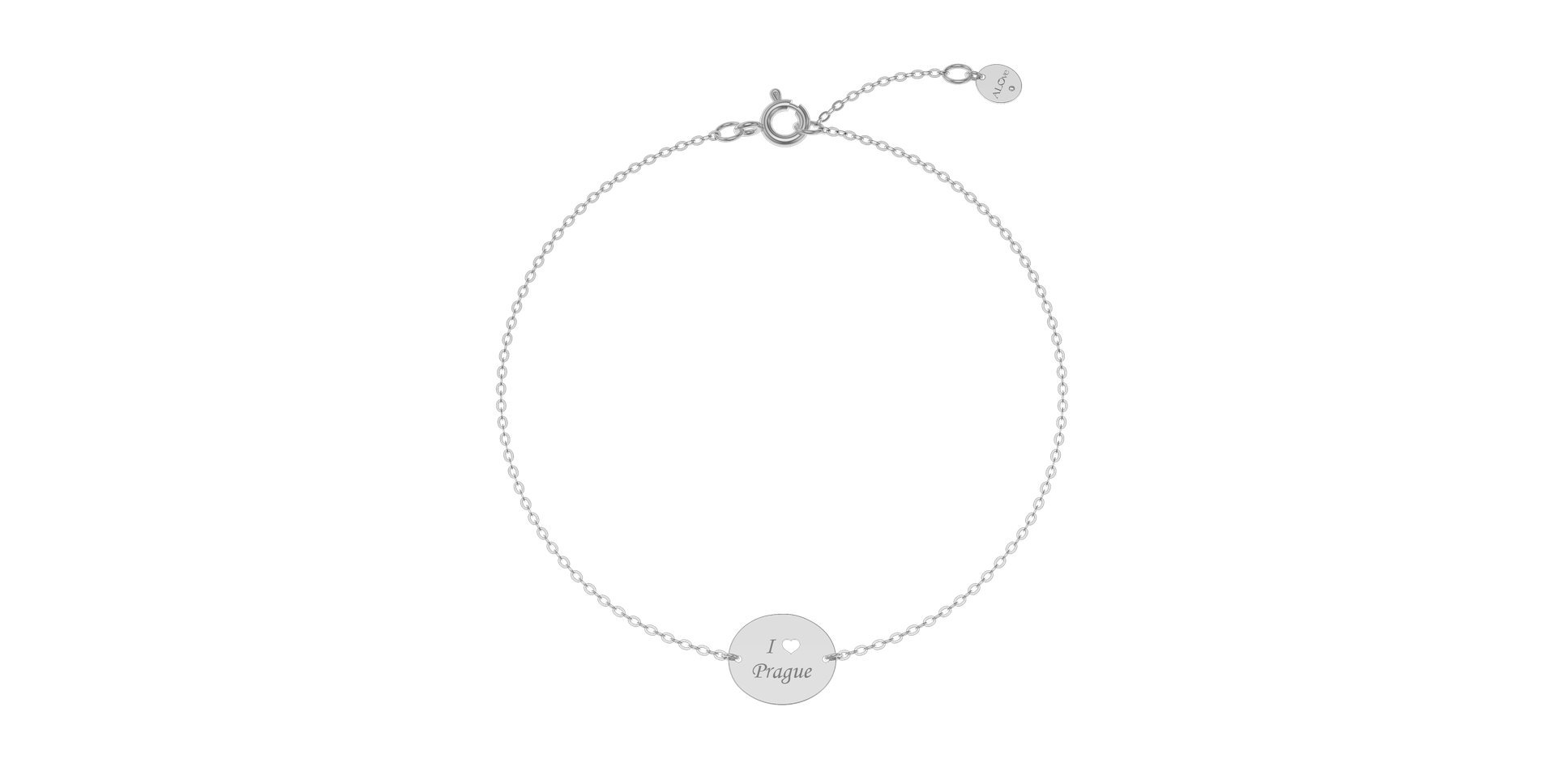 Náramek s diamantem I Love Prague