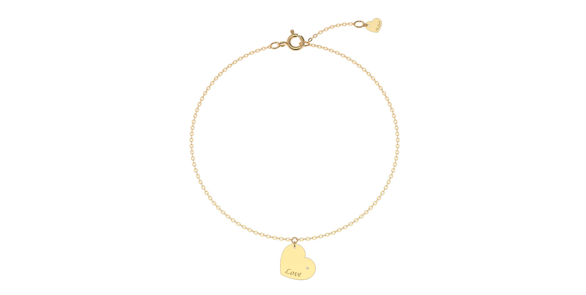 Náramek s diamantem Amour Heart