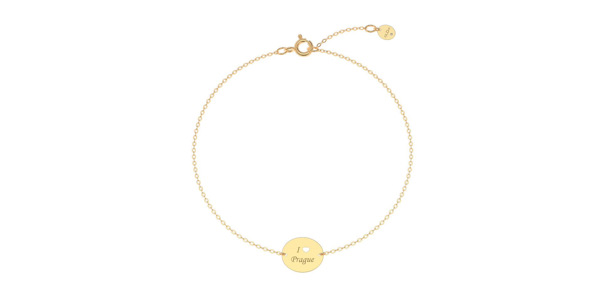 Náramek s diamantem I Love Prague
