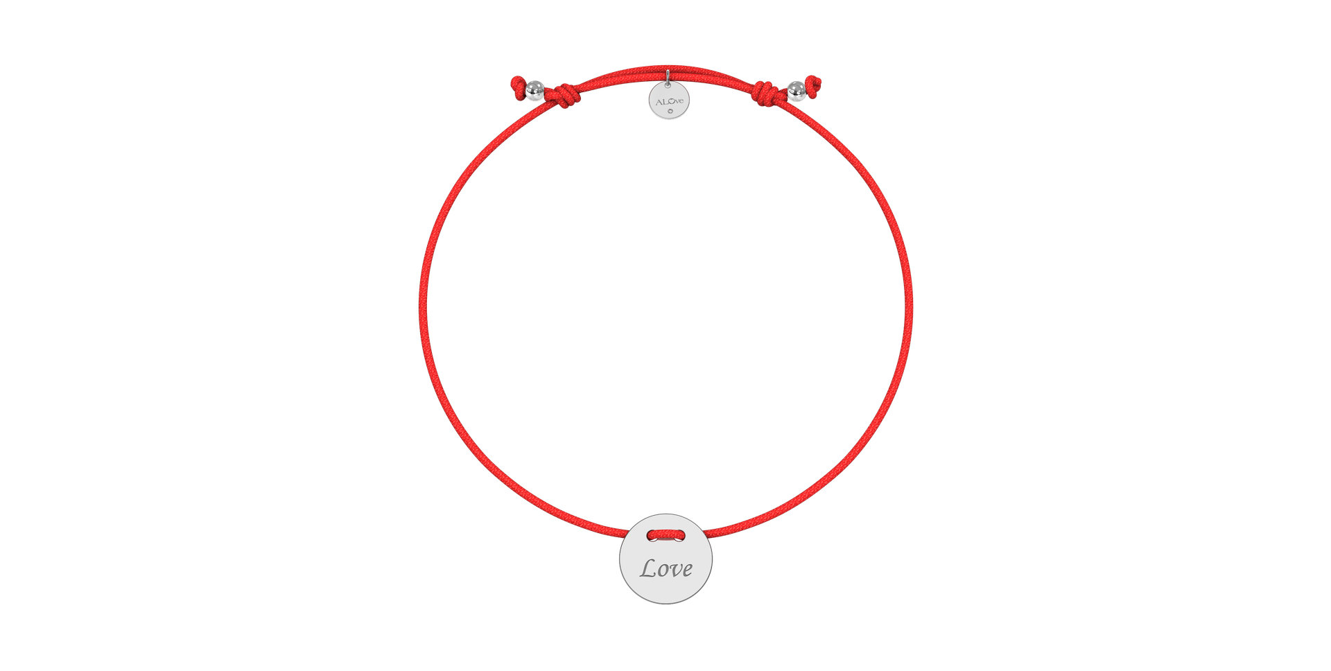 Diamantový náramek se šňůrkou Love