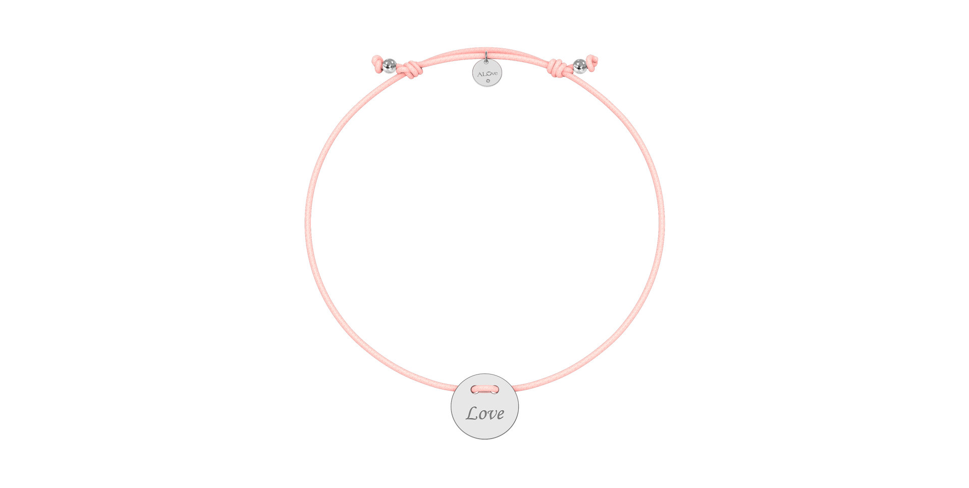 Diamantový náramek se šňůrkou Love