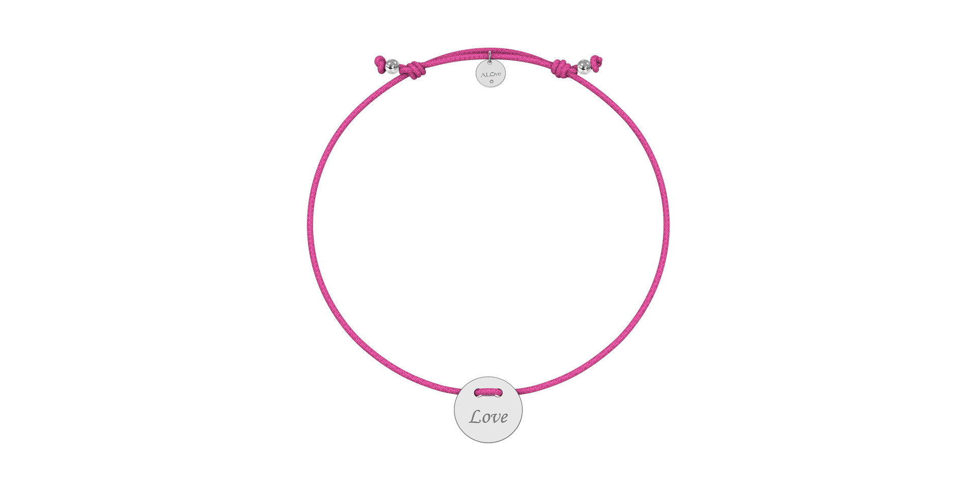 Diamantový náramek se šňůrkou Love