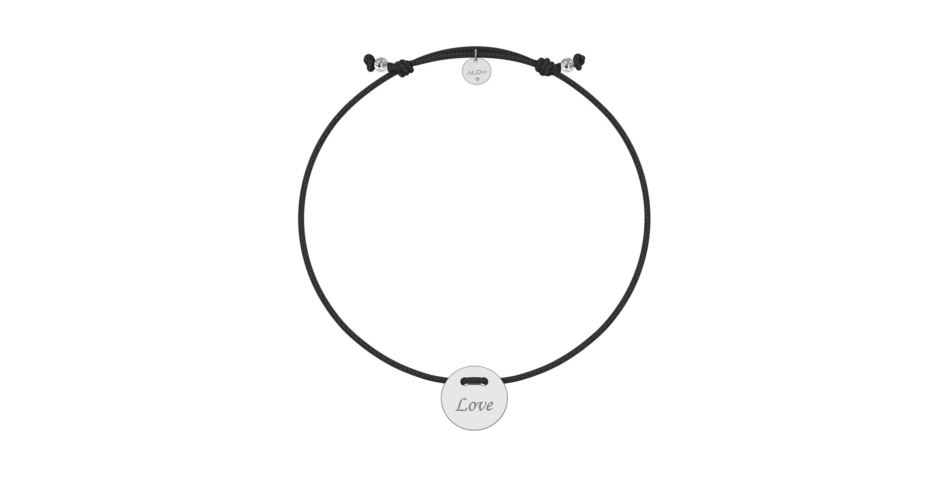 Diamantový náramek se šňůrkou Love