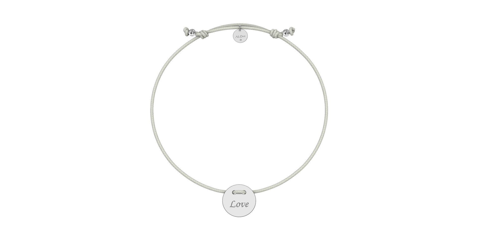 Diamantový náramek se šňůrkou Love
