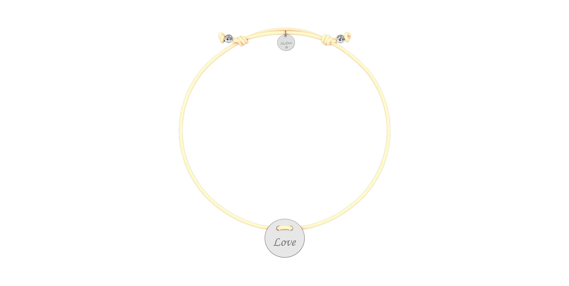 Diamantový náramek se šňůrkou Love