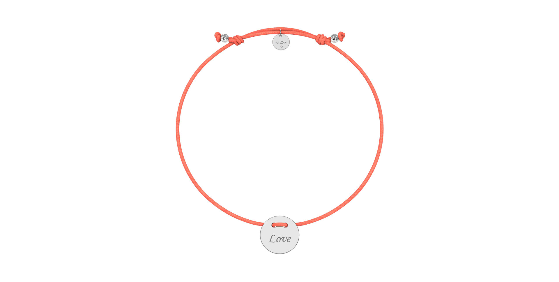 Diamantový náramek se šňůrkou Love