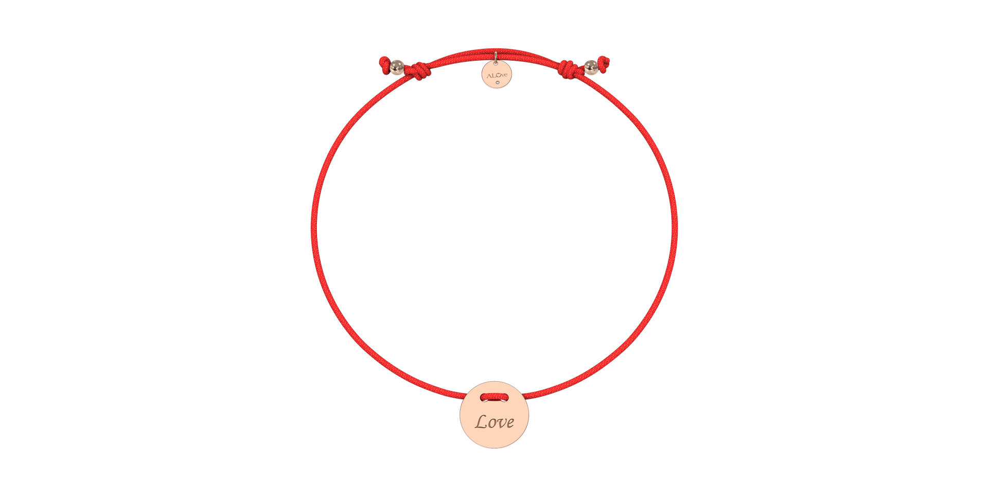 Diamantový náramek se šňůrkou Love