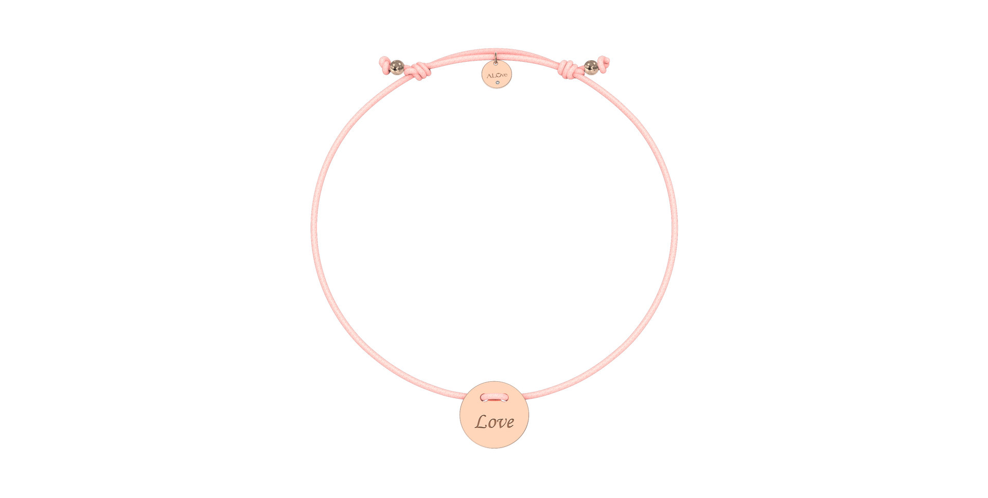 Diamantový náramek se šňůrkou Love