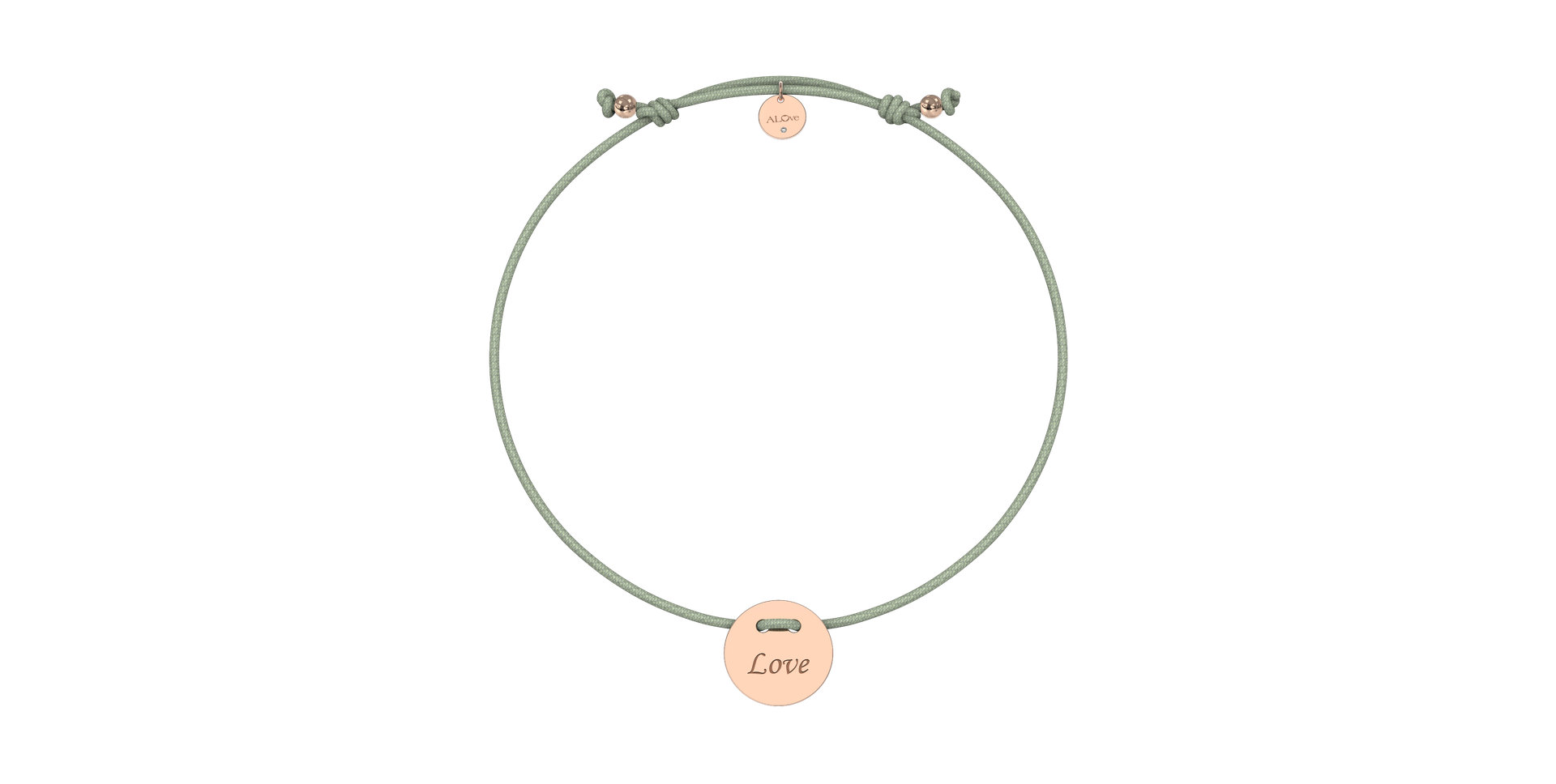 Diamantový náramek se šňůrkou Love