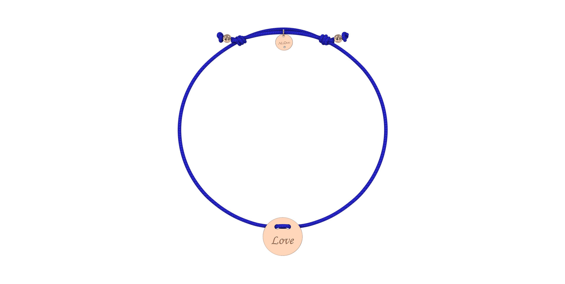 Diamantový náramek se šňůrkou Love