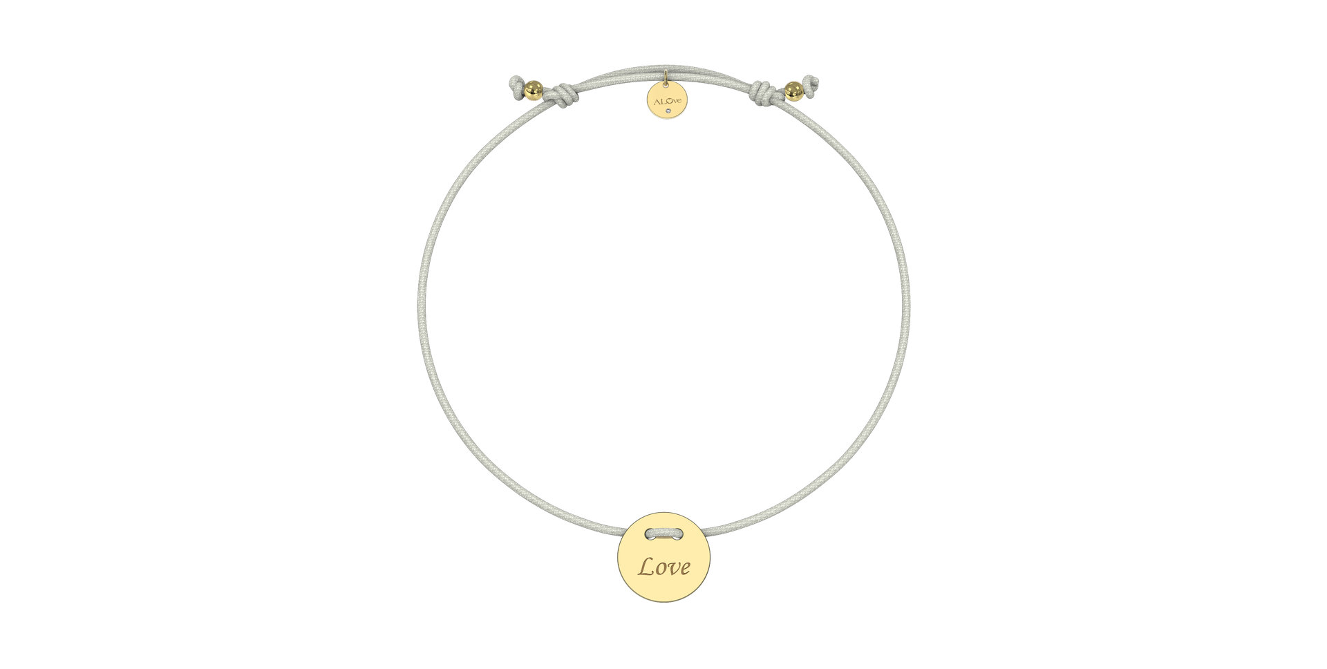 Diamantový náramek se šňůrkou Love