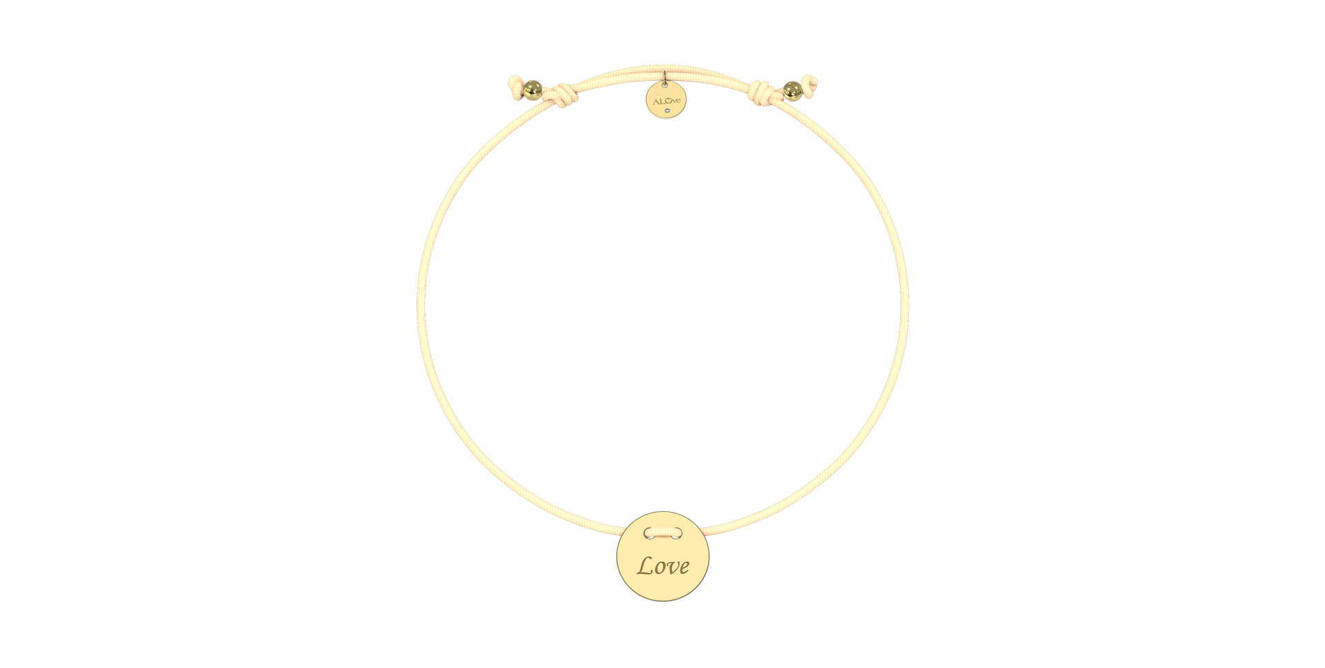 Diamantový náramek se šňůrkou Love