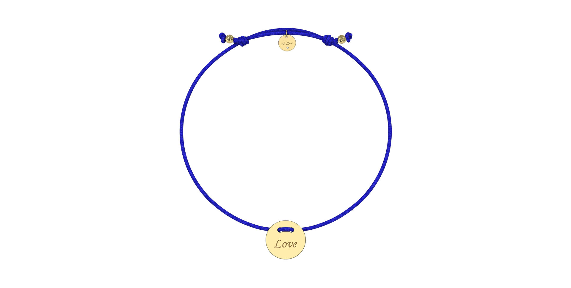 Diamantový náramek se šňůrkou Love