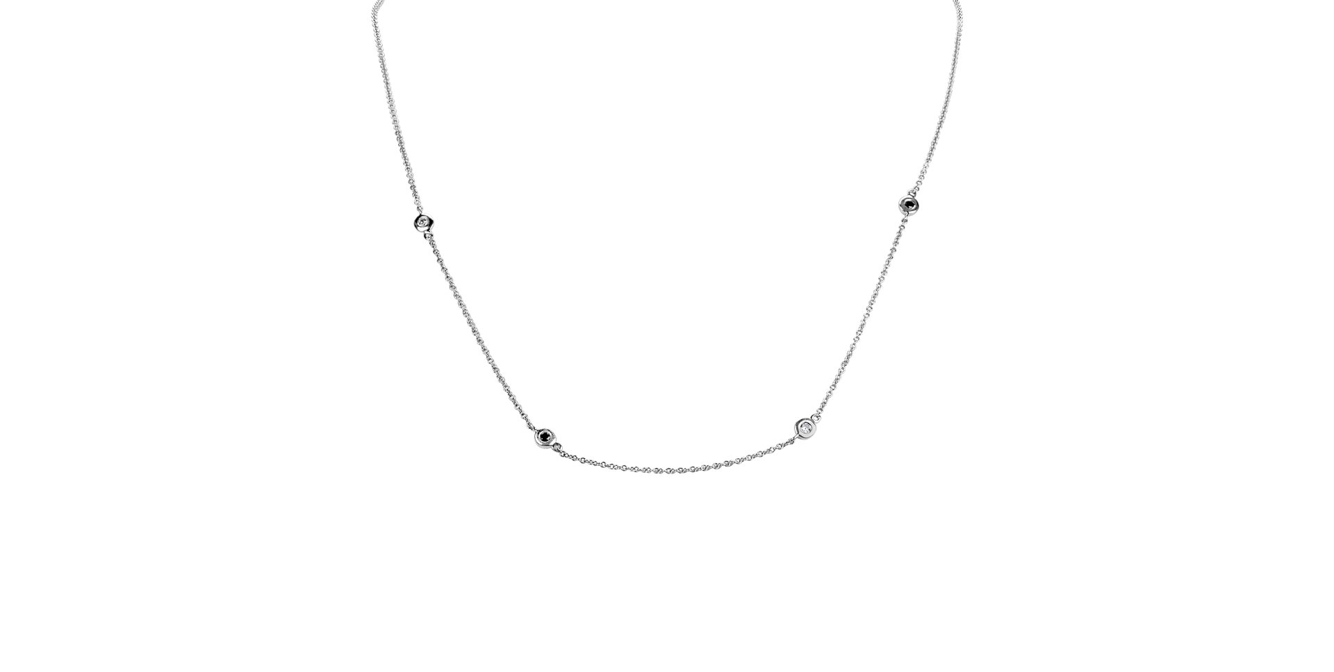 Náhrdelník s černými a bílými diamanty Dots