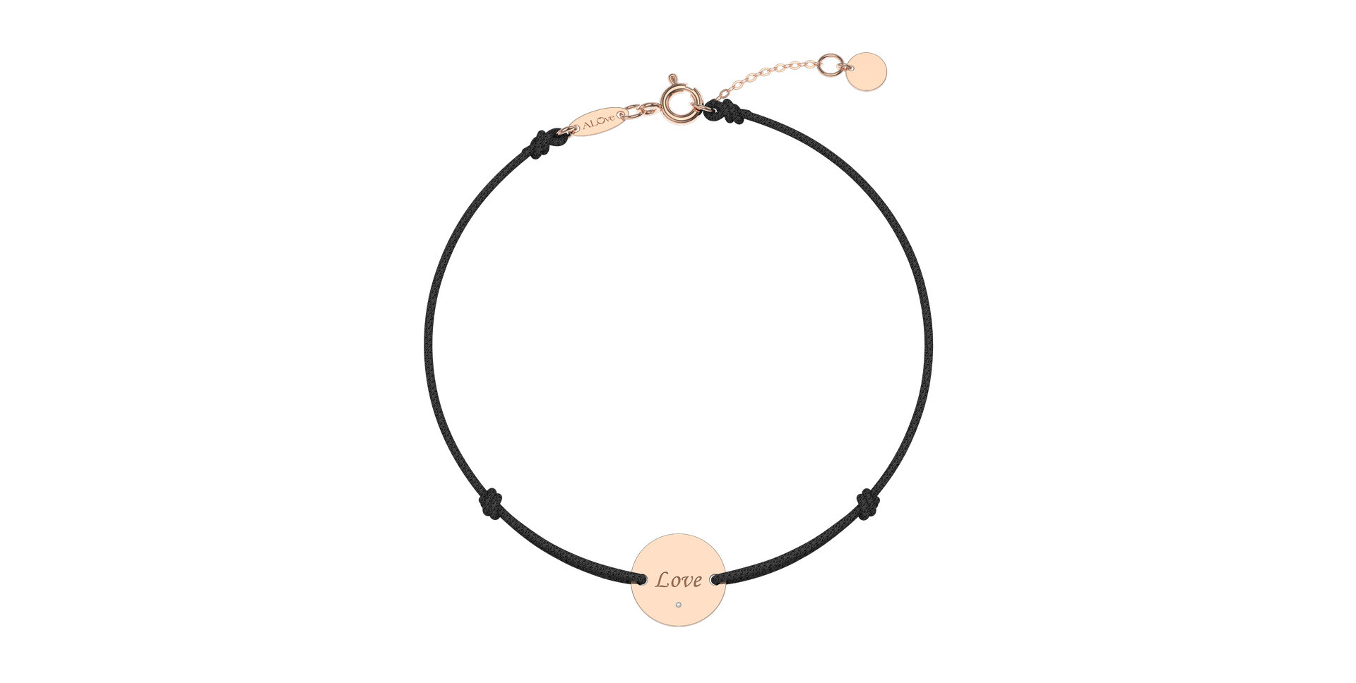 Diamantový náramek se šňůrkou Simple Love