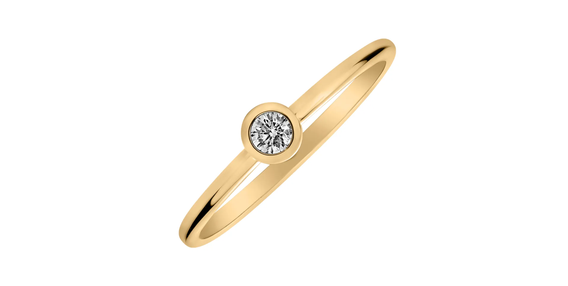 Prsten s diamantem Glossy Dots