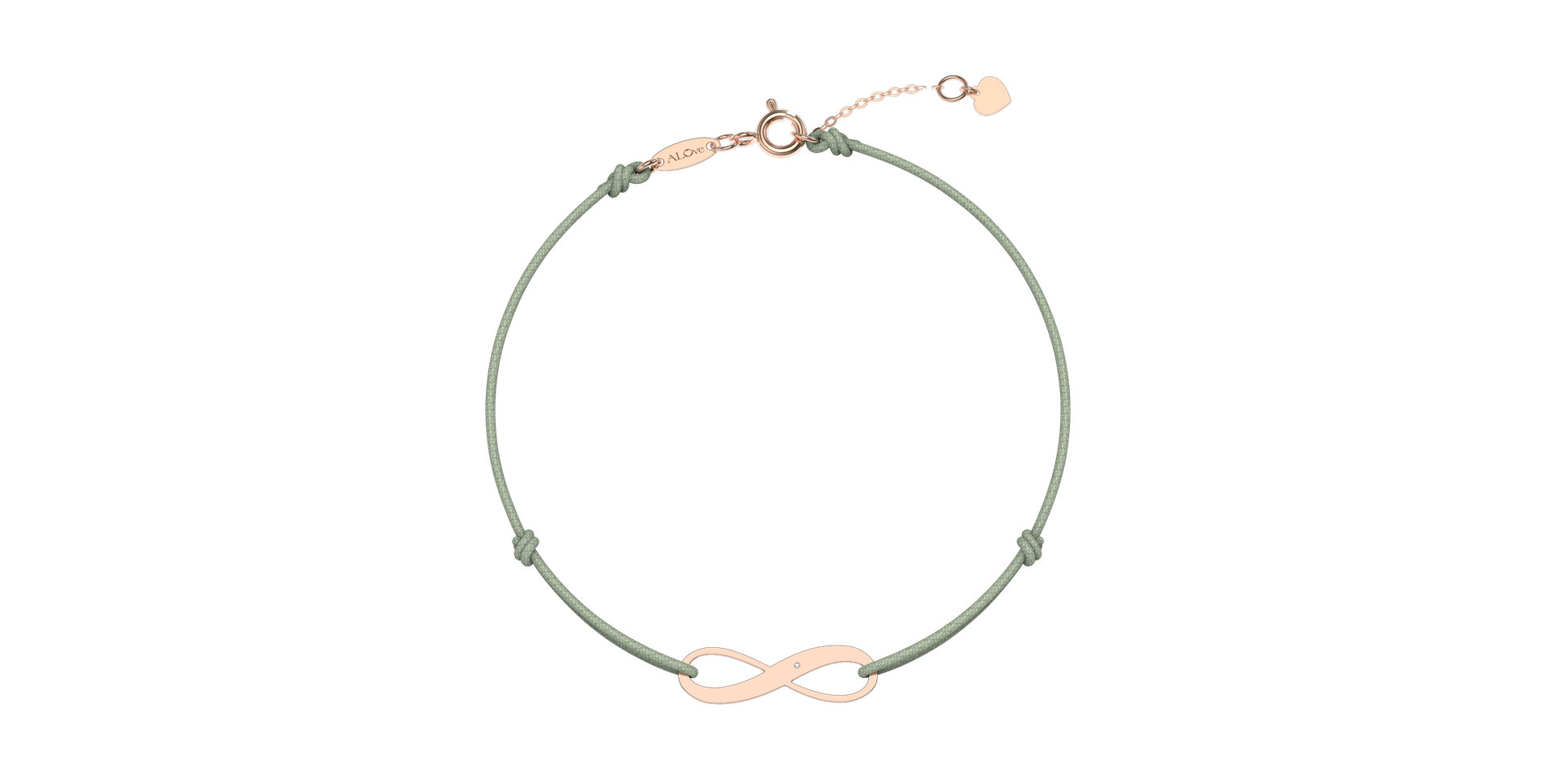 Diamantový náramek se šňůrkou Infinity