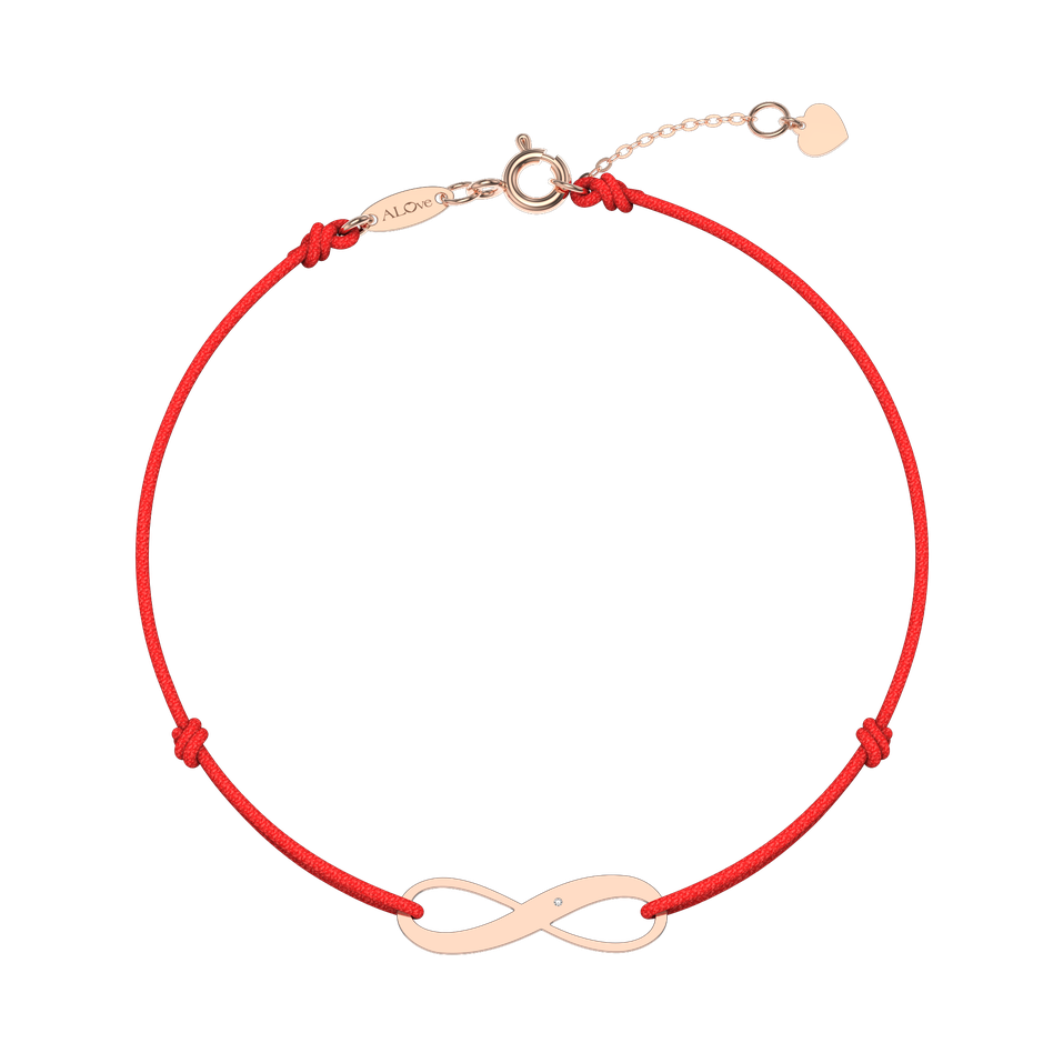 Diamantový náramek se šňůrkou Infinity
