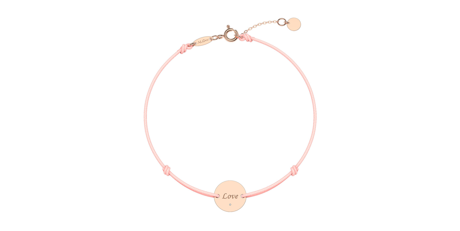 Diamantový náramek se šňůrkou Simple Love