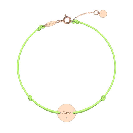 Diamantový náramek se šňůrkou Simple Love