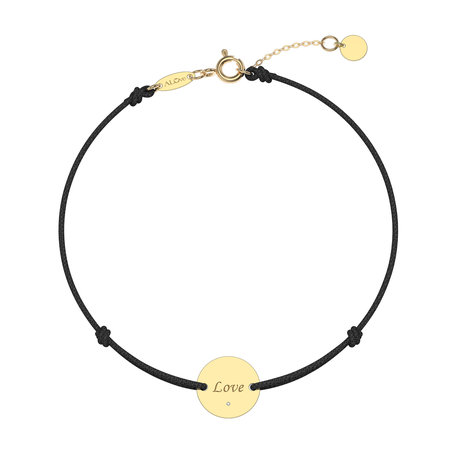 Diamantový náramek se šňůrkou Simple Love