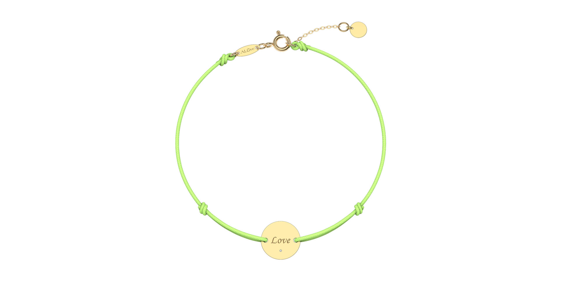 Diamantový náramek se šňůrkou Simple Love