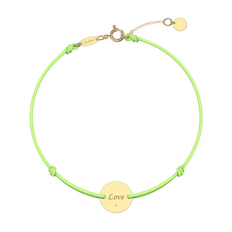 Diamantový náramek se šňůrkou Simple Love