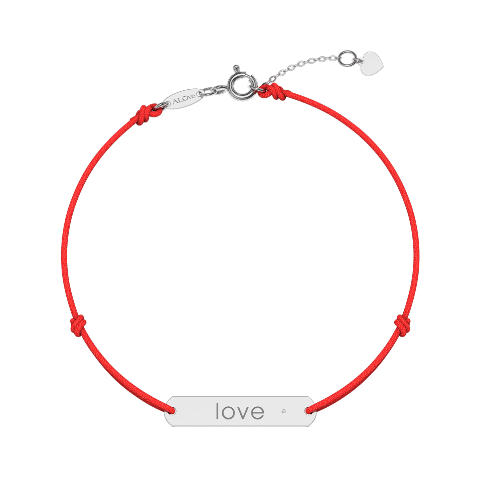 Diamantový náramek se šňůrkou Amour Love