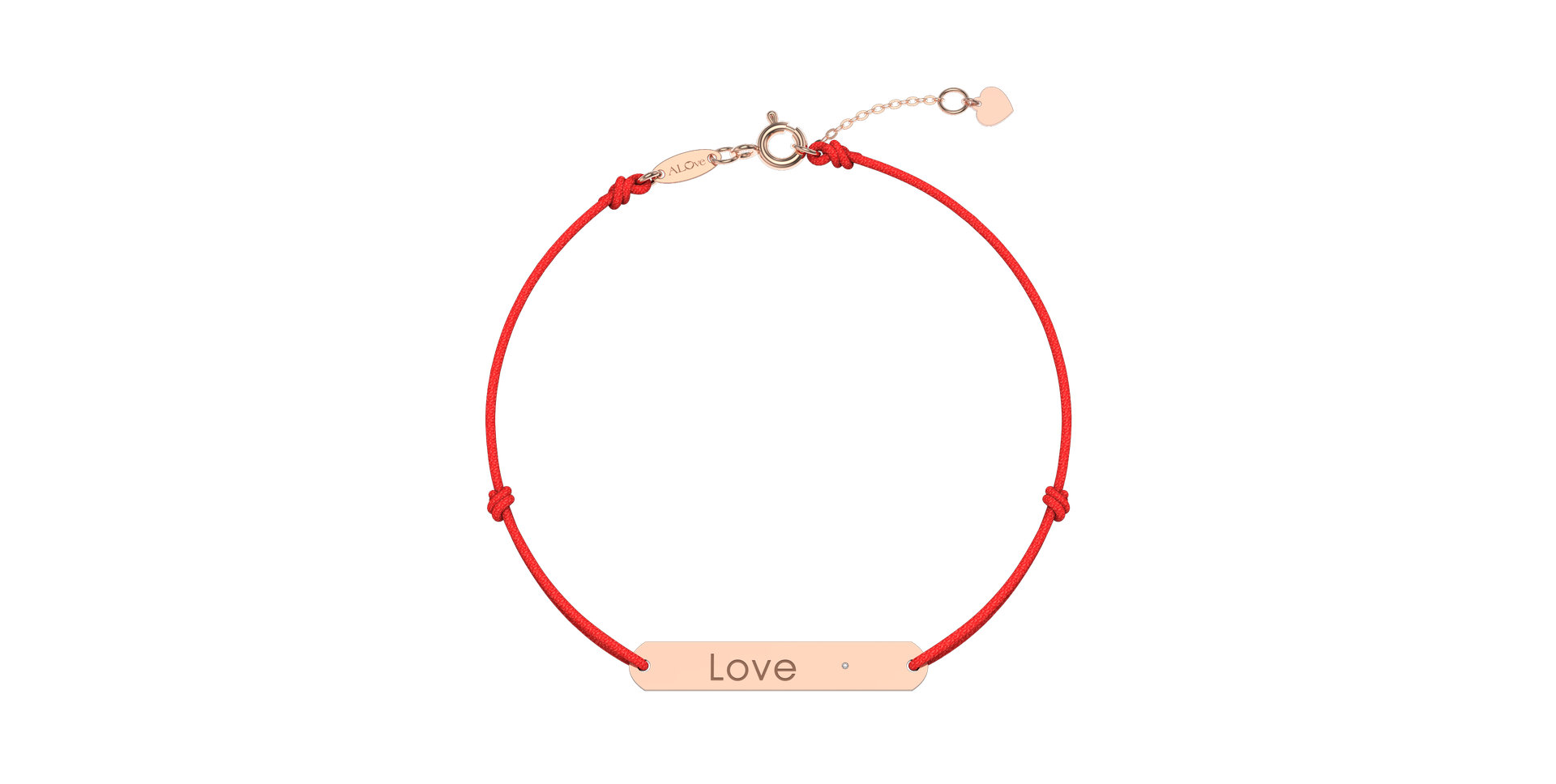 Diamantový náramek se šňůrkou Love