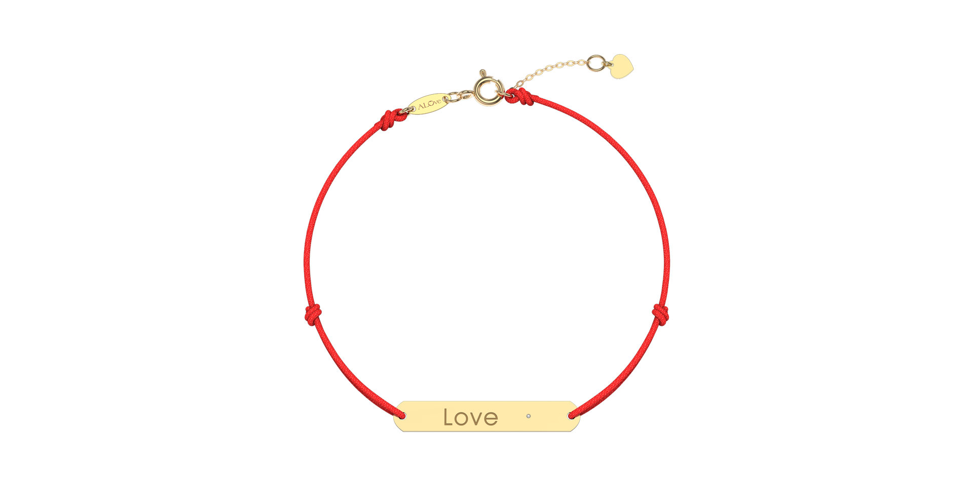 Diamantový náramek se šňůrkou Love