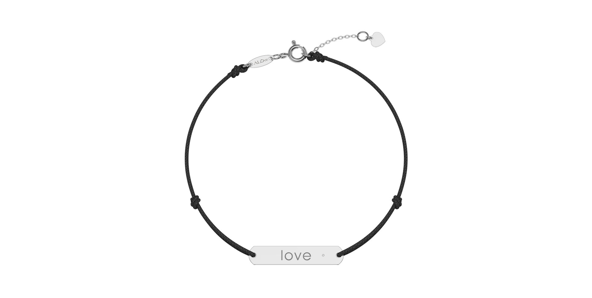 Diamantový náramek se šňůrkou Amour Love