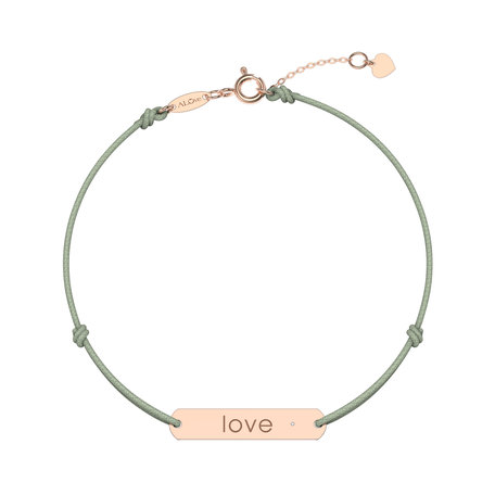 Diamantový náramek se šňůrkou Amour Love