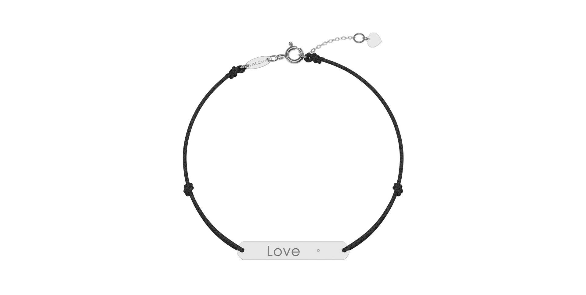 Diamantový náramek se šňůrkou Love