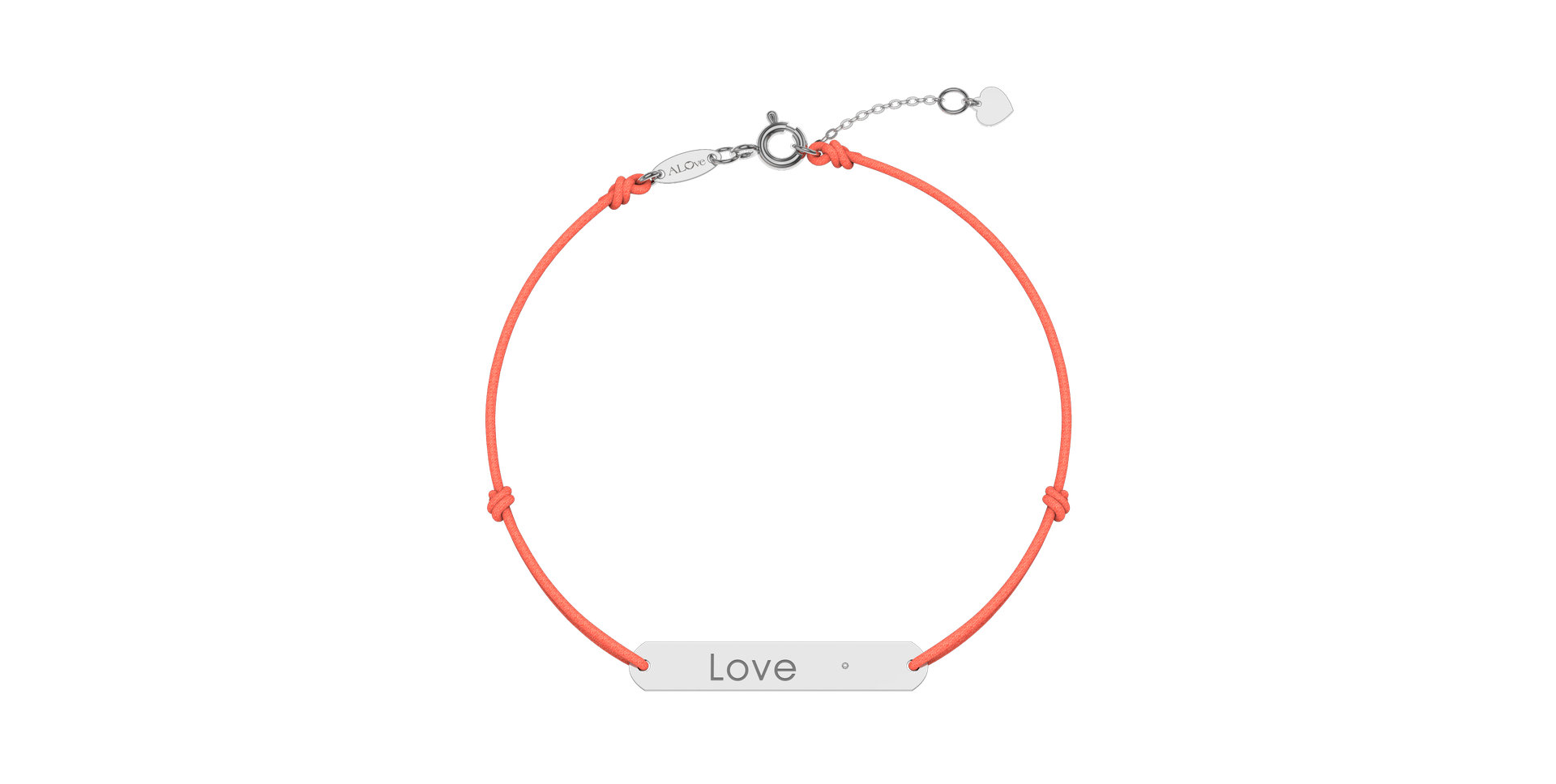 Diamantový náramek se šňůrkou Love