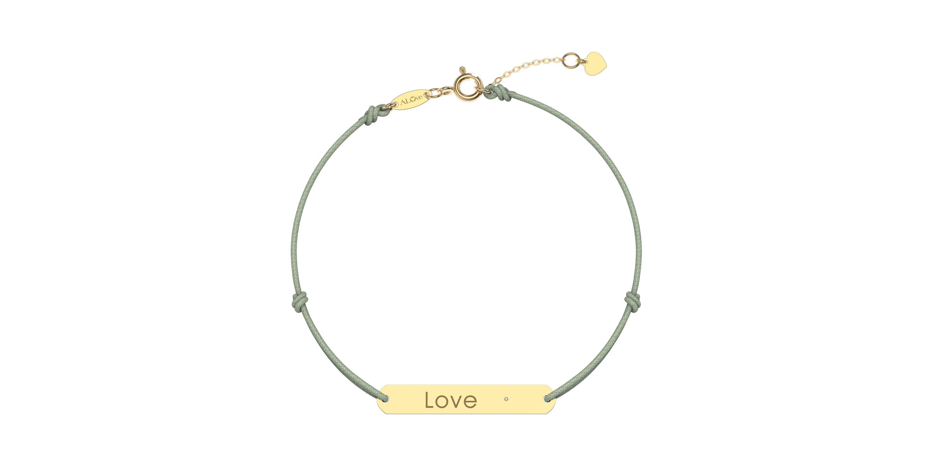 Diamantový náramek se šňůrkou Love