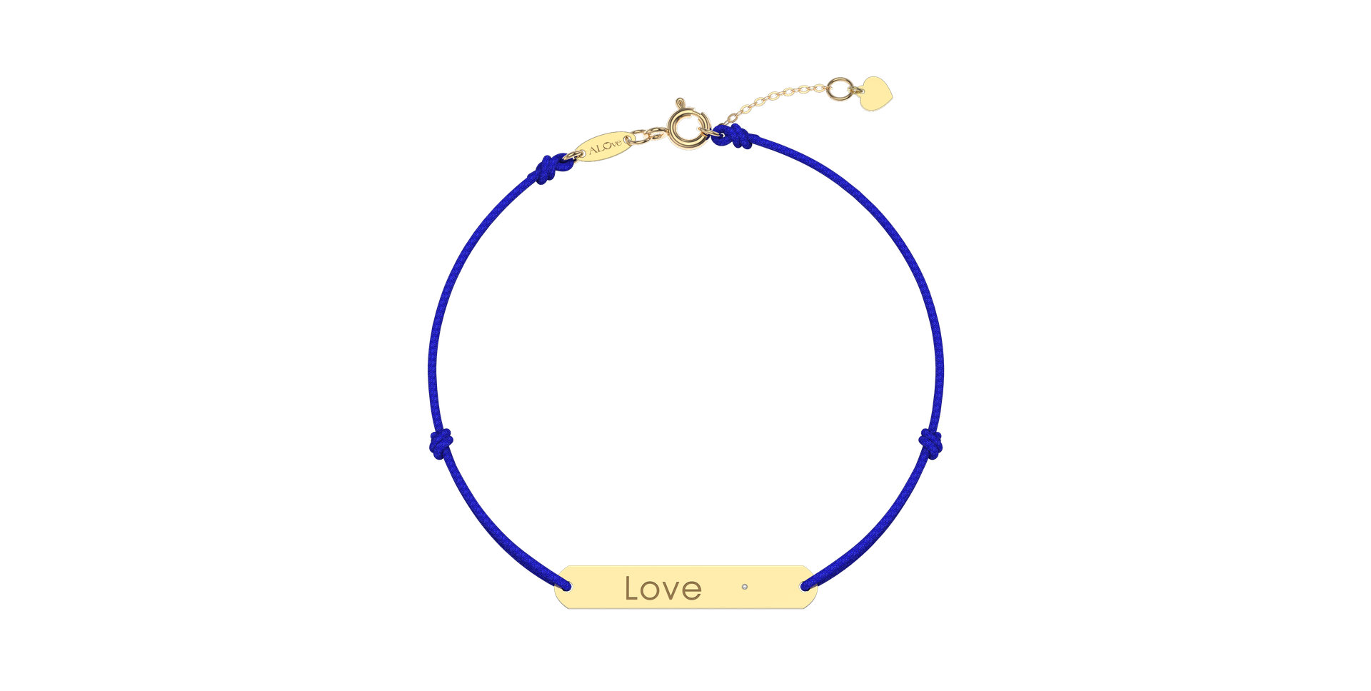 Diamantový náramek se šňůrkou Love