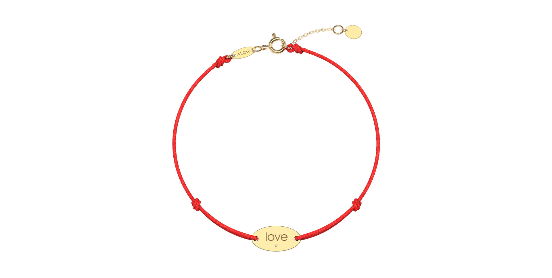 Diamantový náramek se šňůrkou Love