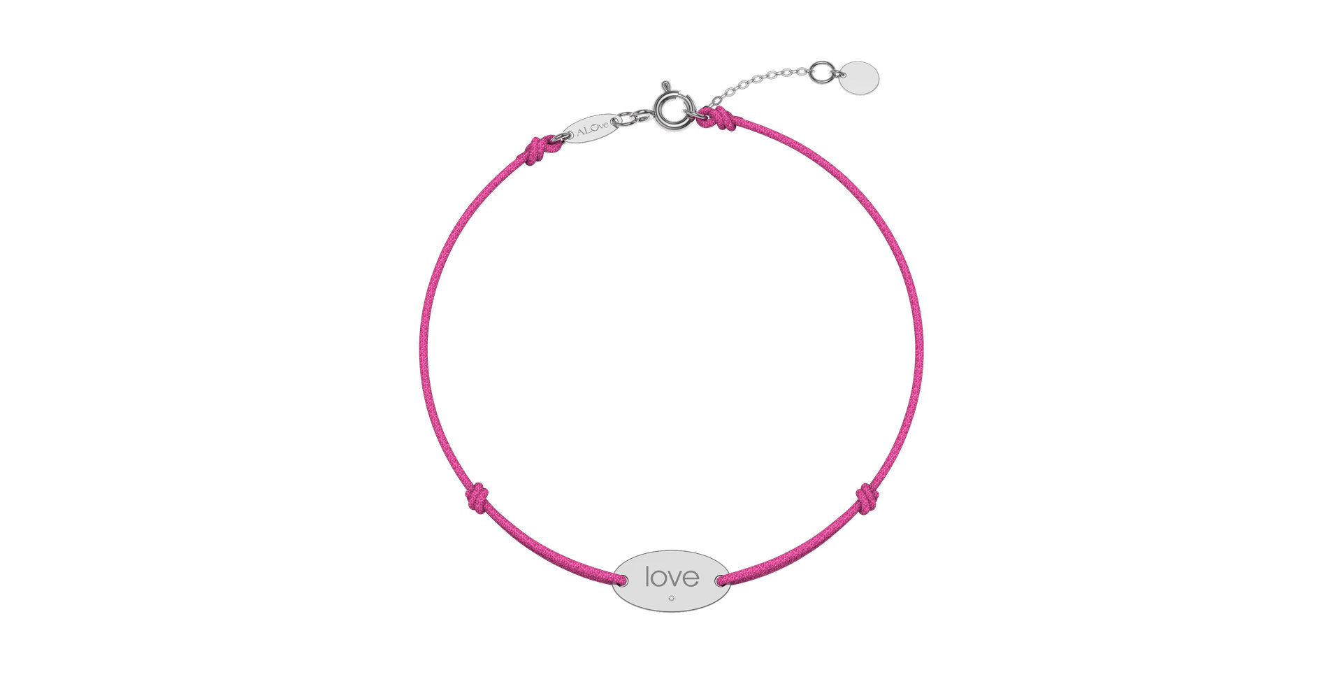 Diamantový náramek se šňůrkou Love