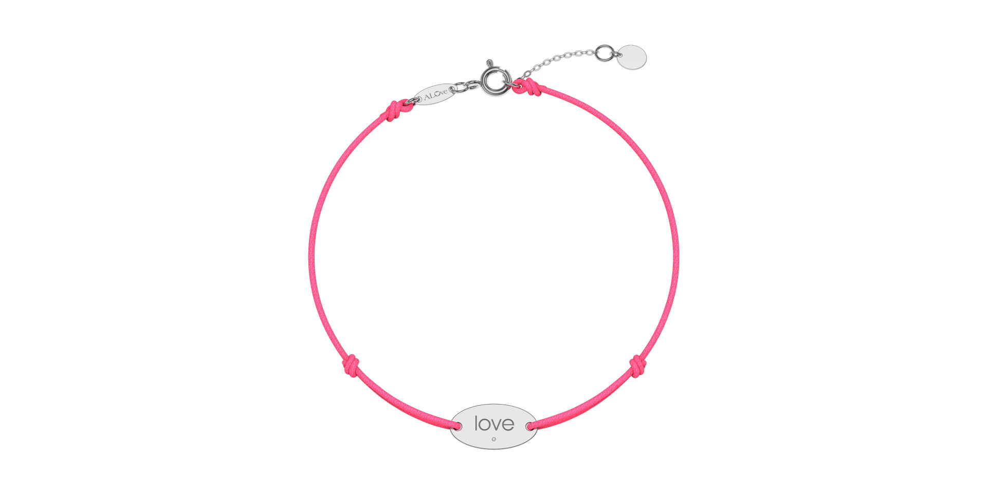 Diamantový náramek se šňůrkou Love