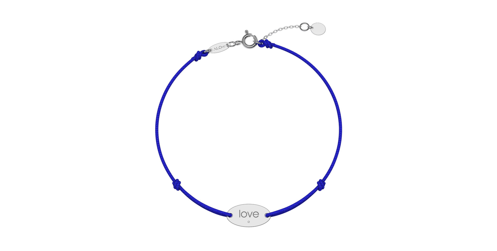 Diamantový náramek se šňůrkou Love