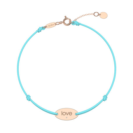 Diamantový náramek se šňůrkou Love