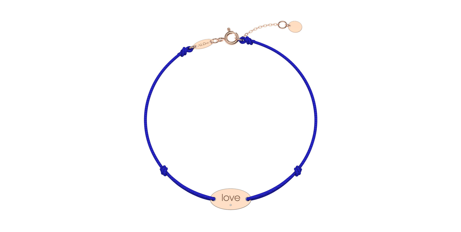 Diamantový náramek se šňůrkou Love