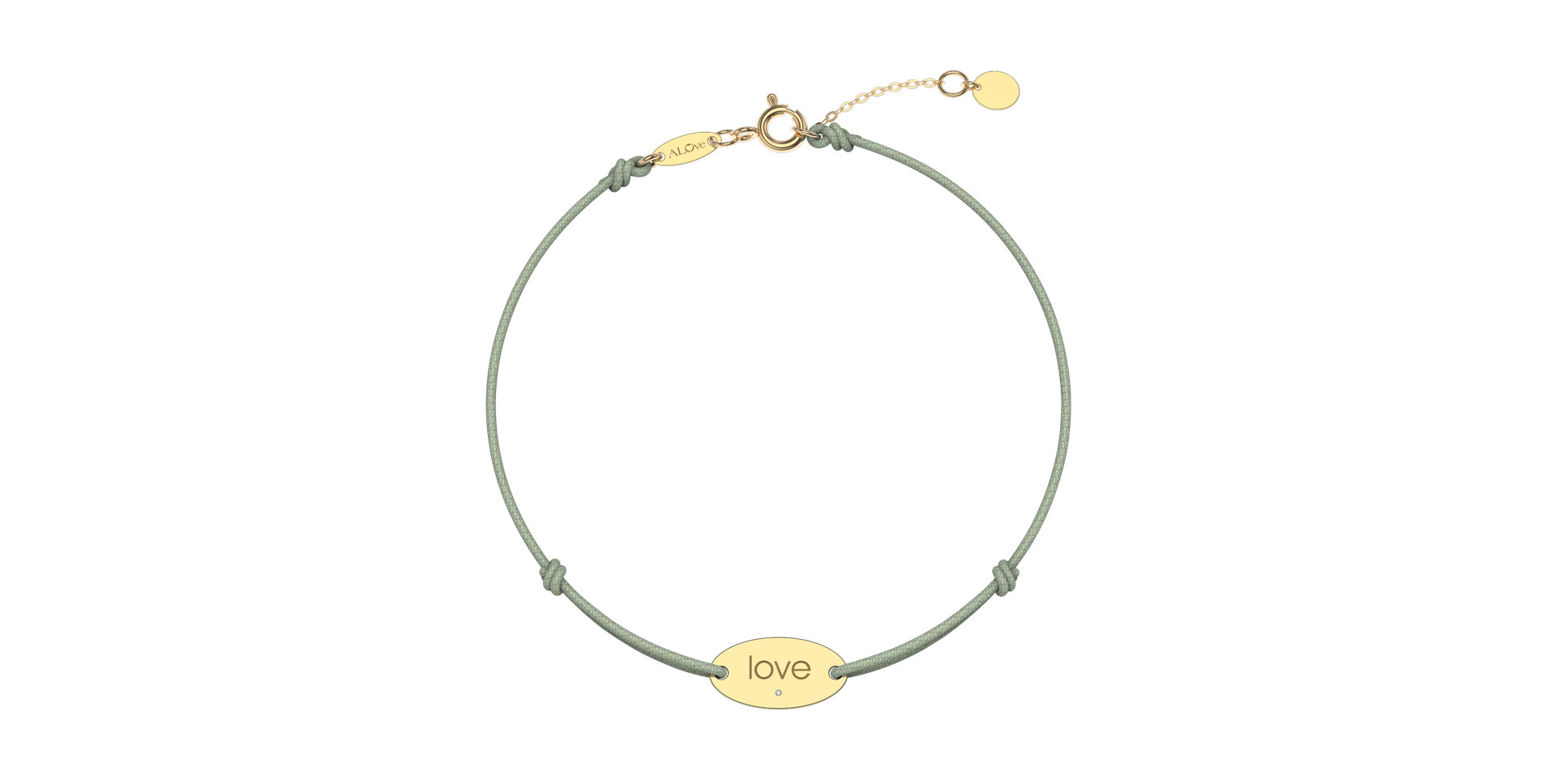 Diamantový náramek se šňůrkou Love