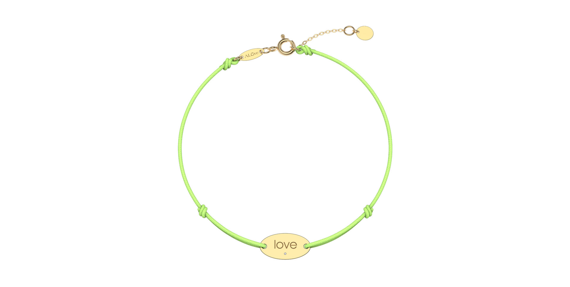 Diamantový náramek se šňůrkou Love