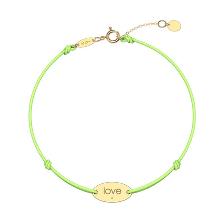 Diamantový náramek se šňůrkou Love