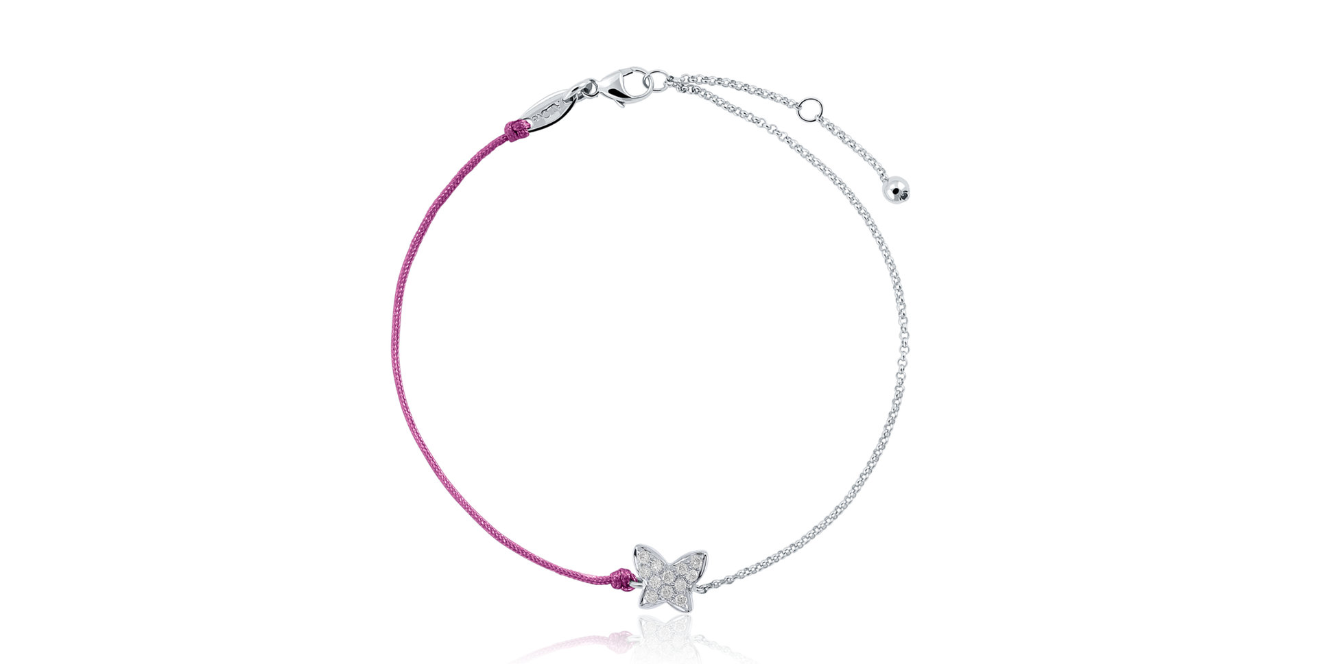 Diamantový náramek se šňůrkou Diamond Butterfly