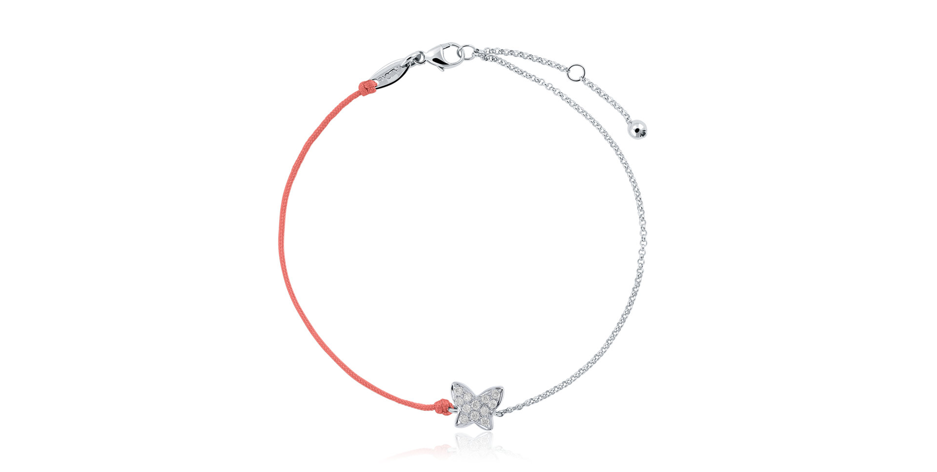 Diamantový náramek se šňůrkou Diamond Butterfly