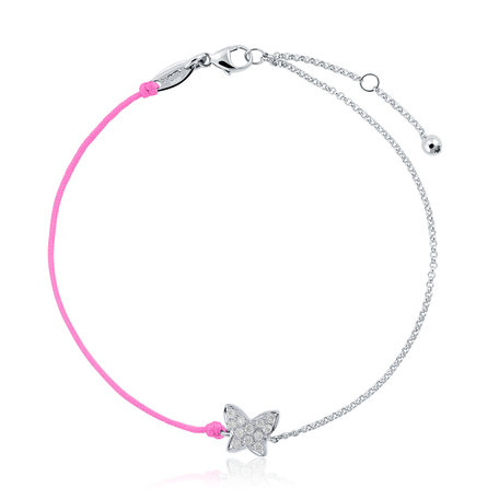 Diamantový náramek se šňůrkou Diamond Butterfly