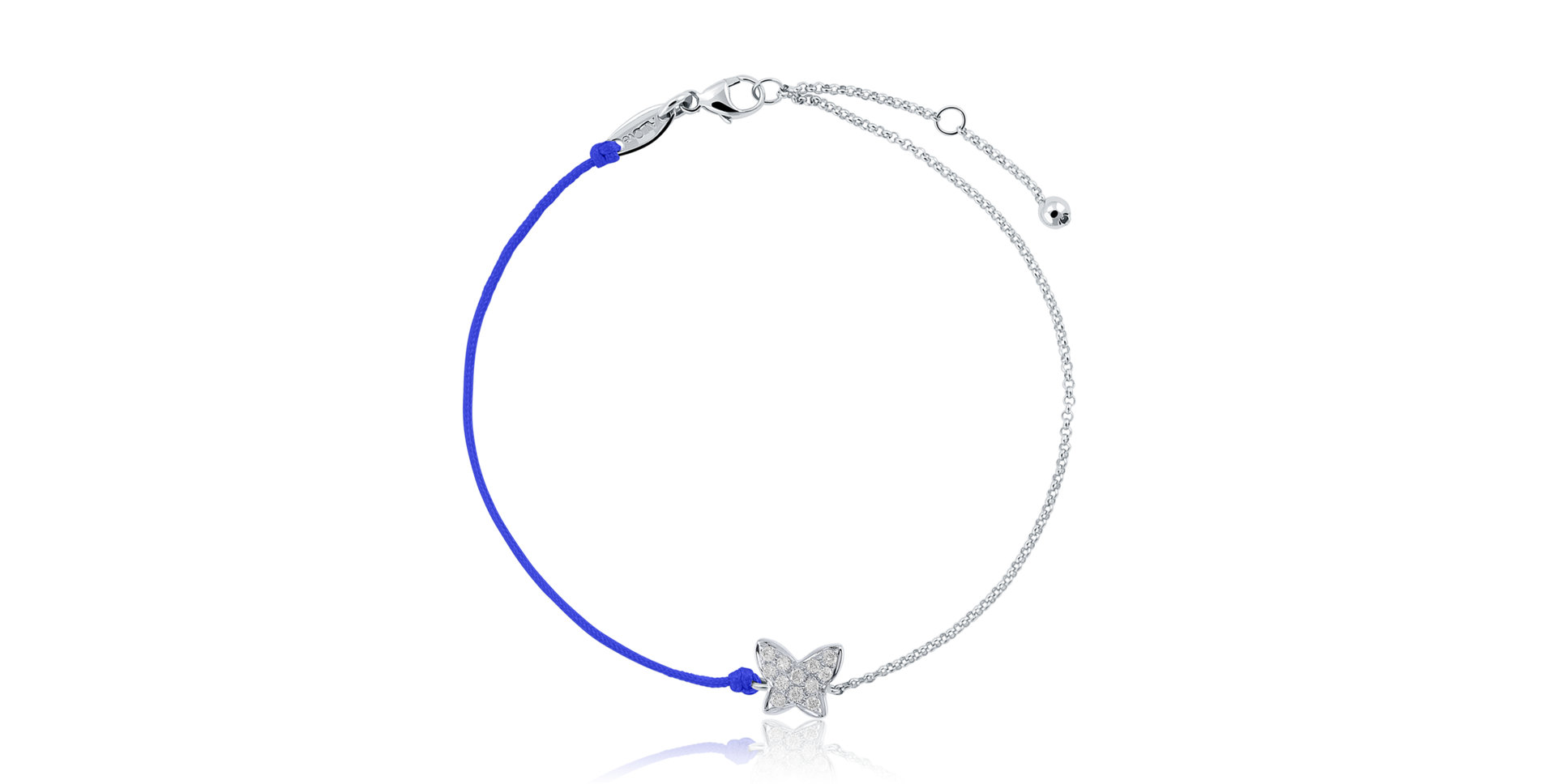 Diamantový náramek se šňůrkou Diamond Butterfly